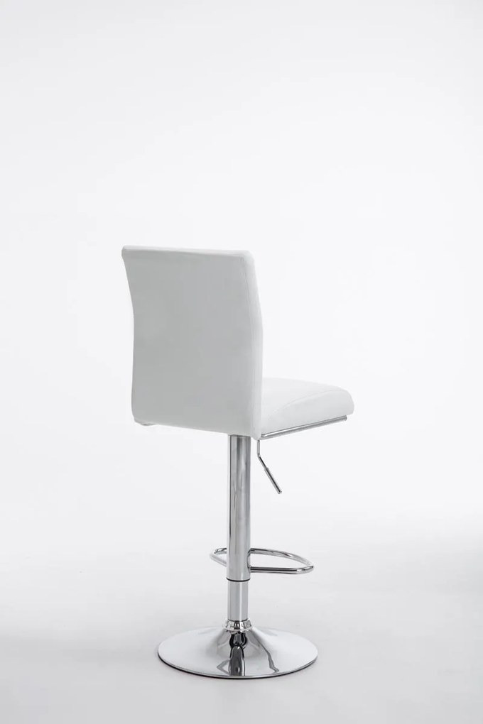 Banco de bar Köln em couro sintético 38,5 x 95-115 x 47 cm Branco