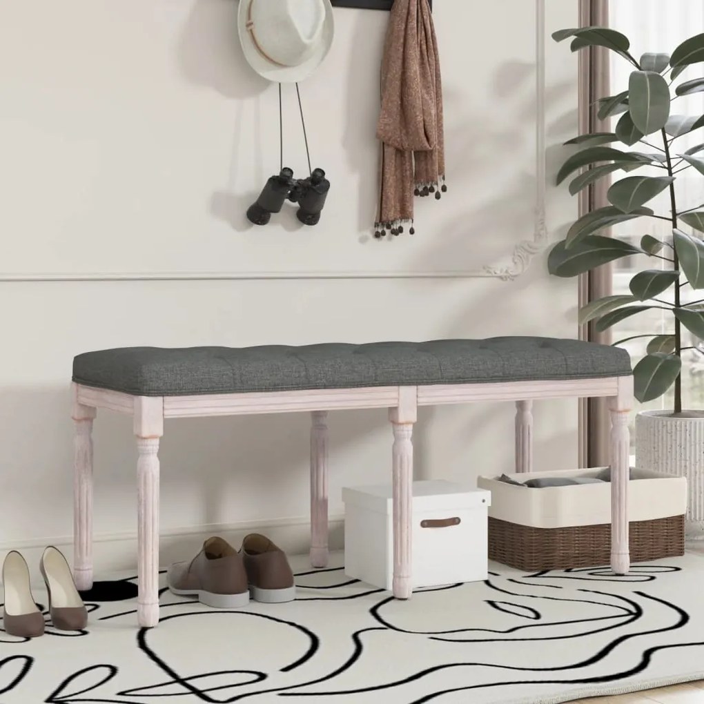 344451 vidaXL Banco 110x40x49 cm tecido cinzento-escuro