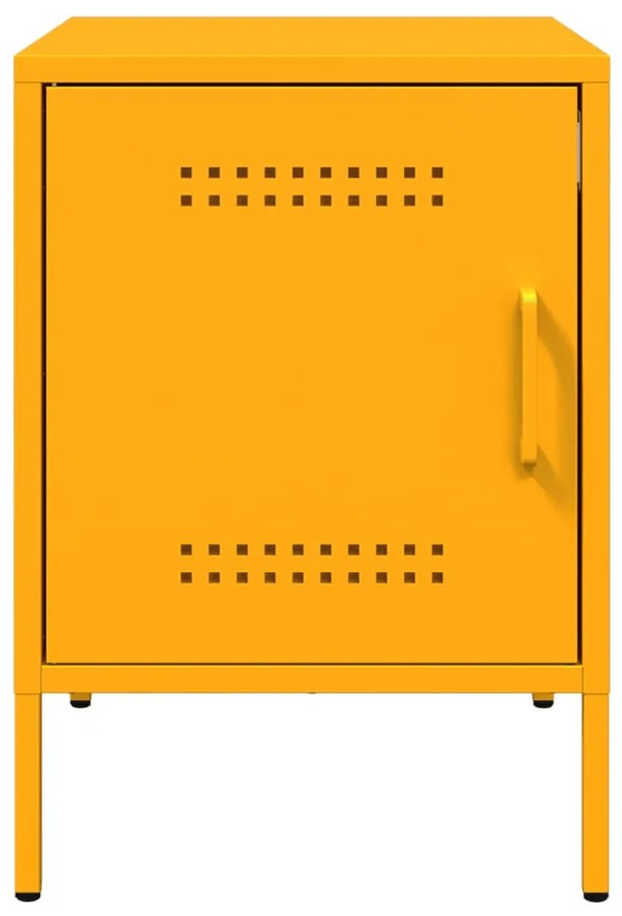 Mesas de cabeceira 2 pcs 36x39x50,5 cm aço amarelo mostarda