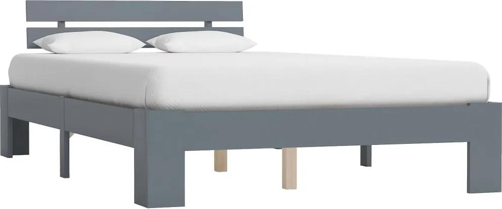 Estrutura de cama 120x200 cm pinho maciço cinzento