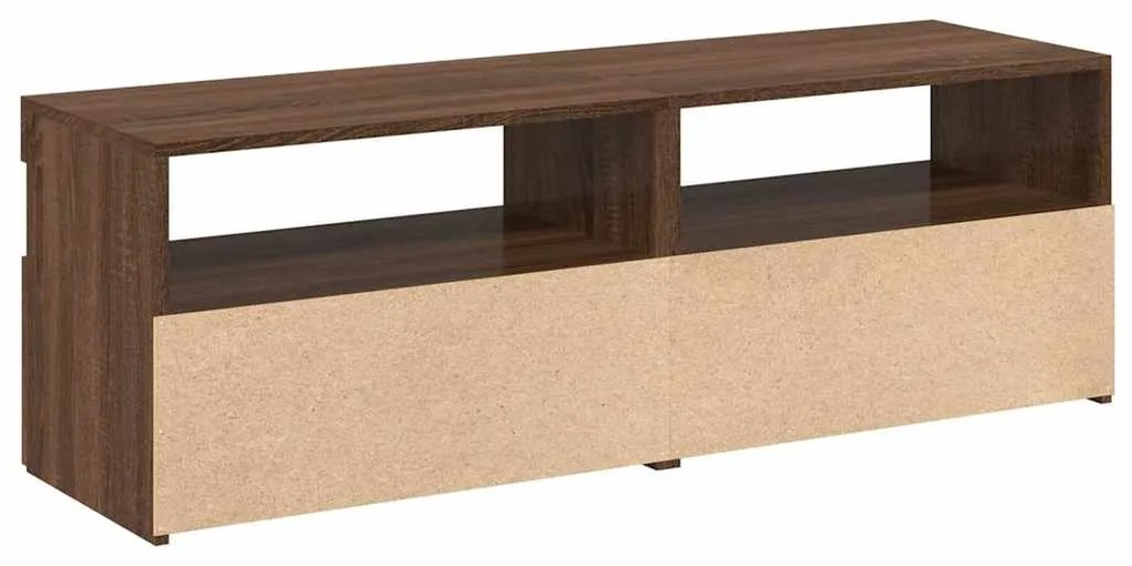 Móveis de TV 2 pcs com luzes LED 60x35x40 cm carvalho castanho