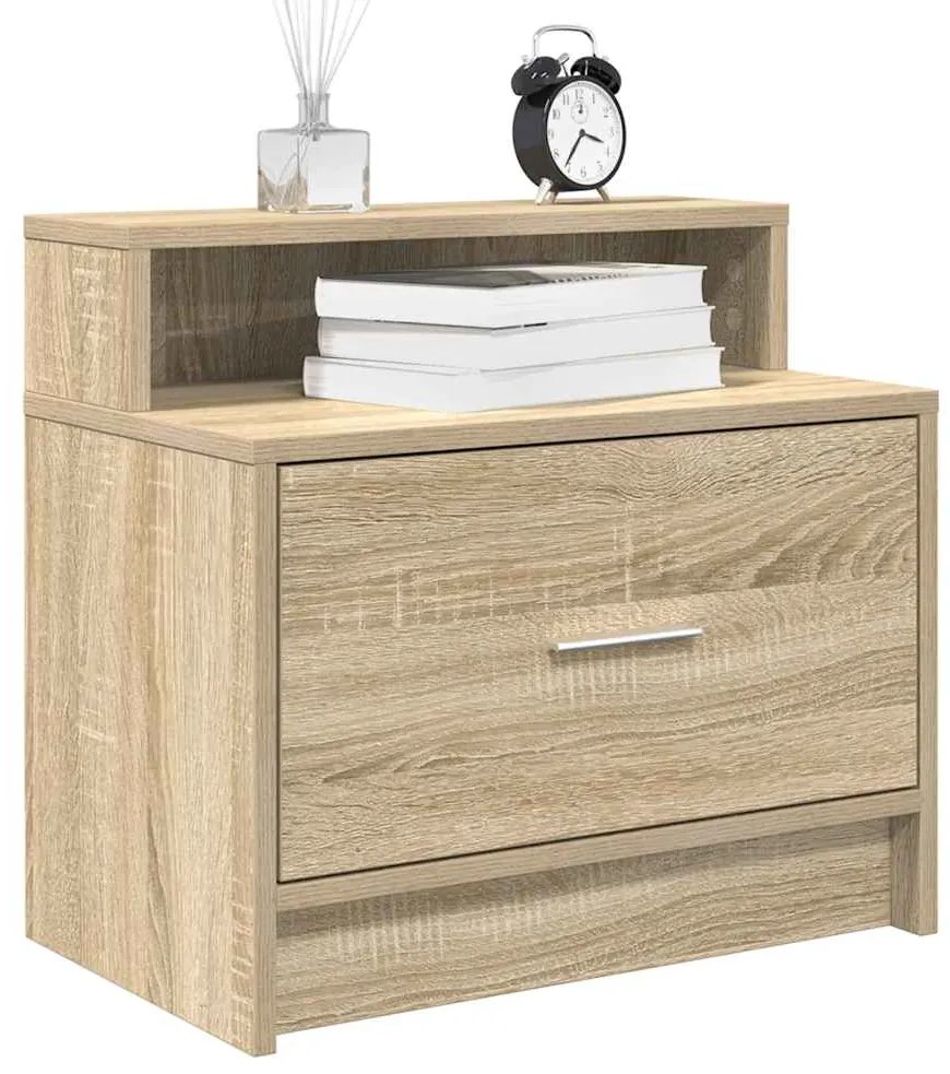 Mesa de cabeceira com gaveta 51x31x47 cm carvalho sonoma