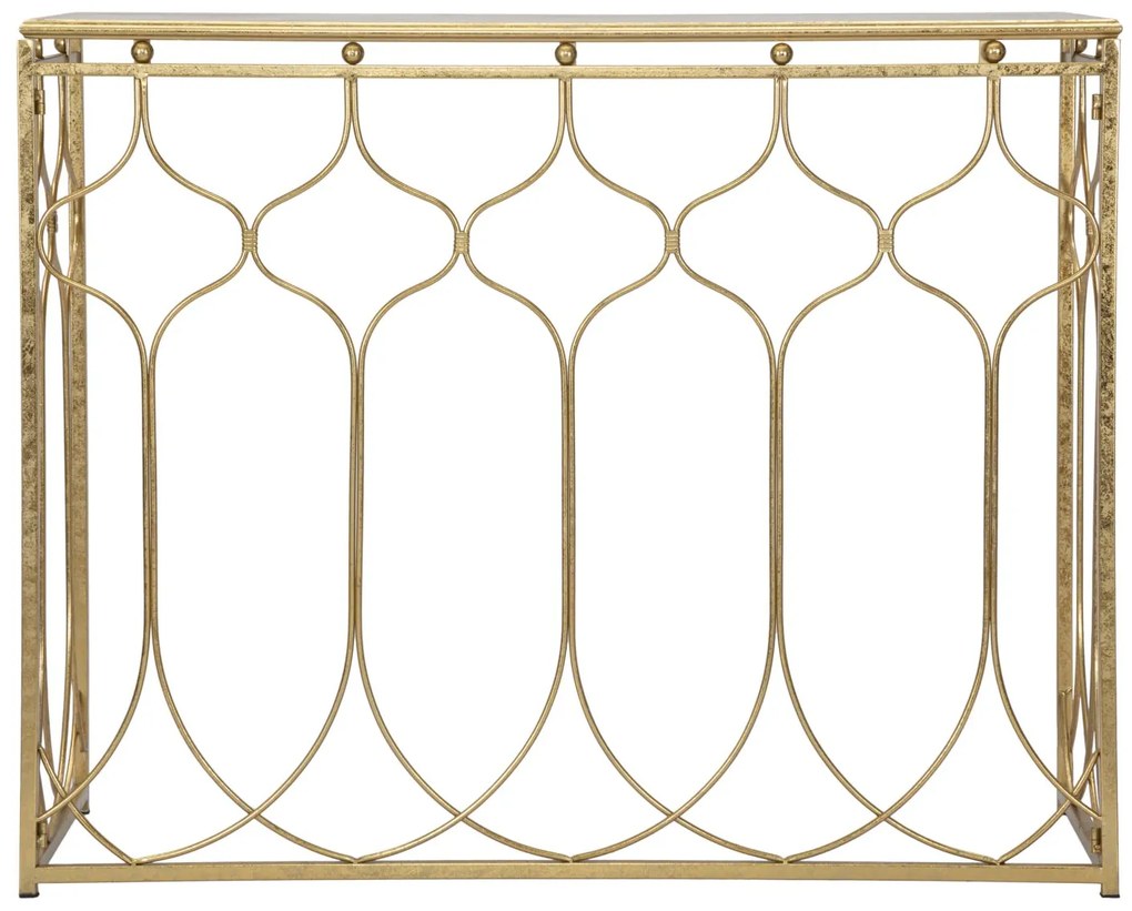 MESA CONSOLA ARAB 96,5X41X78 CM DOURADO