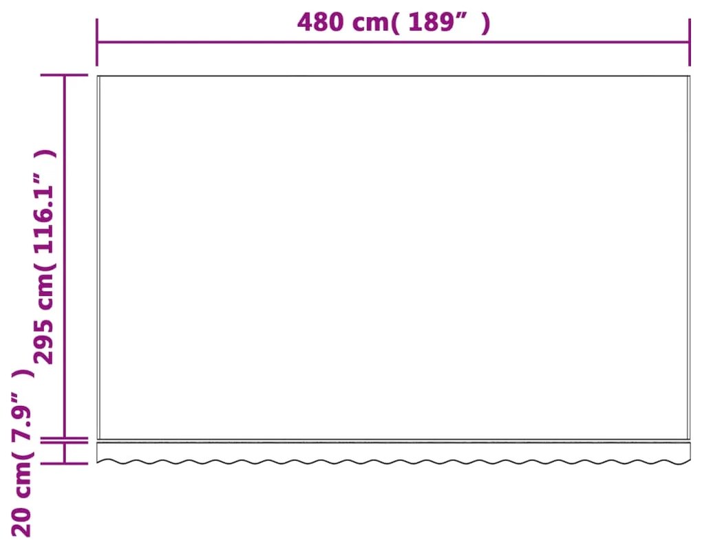 Tecido de substituição p/ toldo 5x3 m riscas vermelho/branco