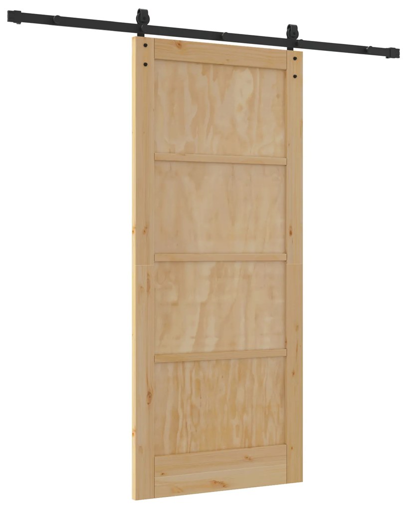 Porta Deslizante vidaXL com Conjunto de Ferragens 86x198.5 cm Madeira