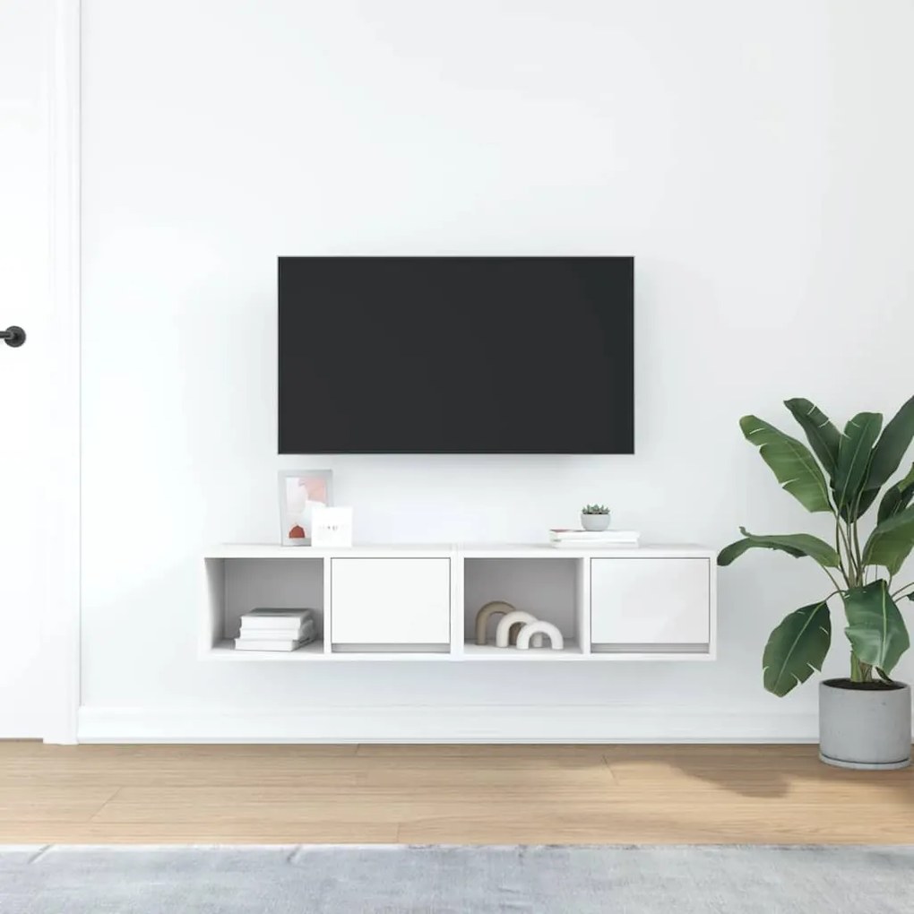 Móveis de TV 2 pcs 60x31x25,5 cm deriv. madeira branco