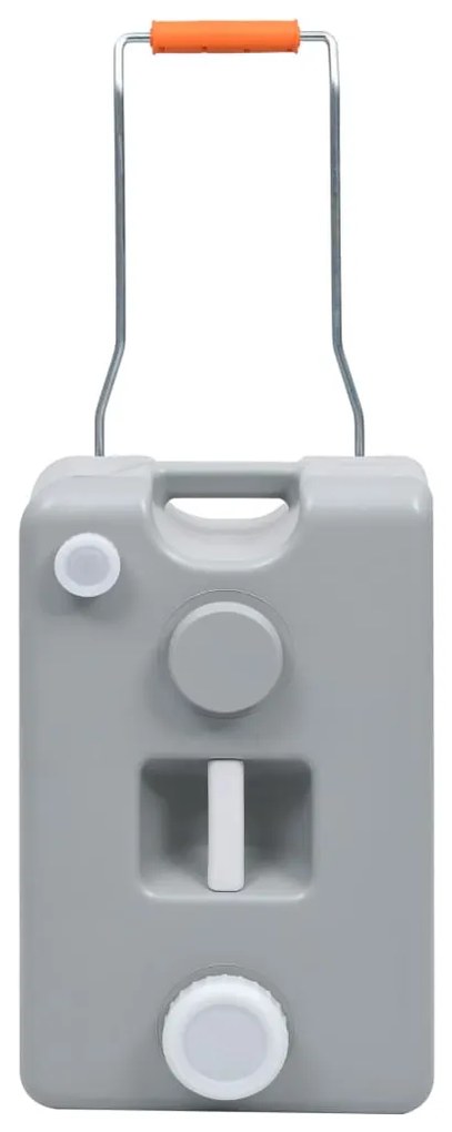 Tanque de água com rodas para campismo 25 L cinzento