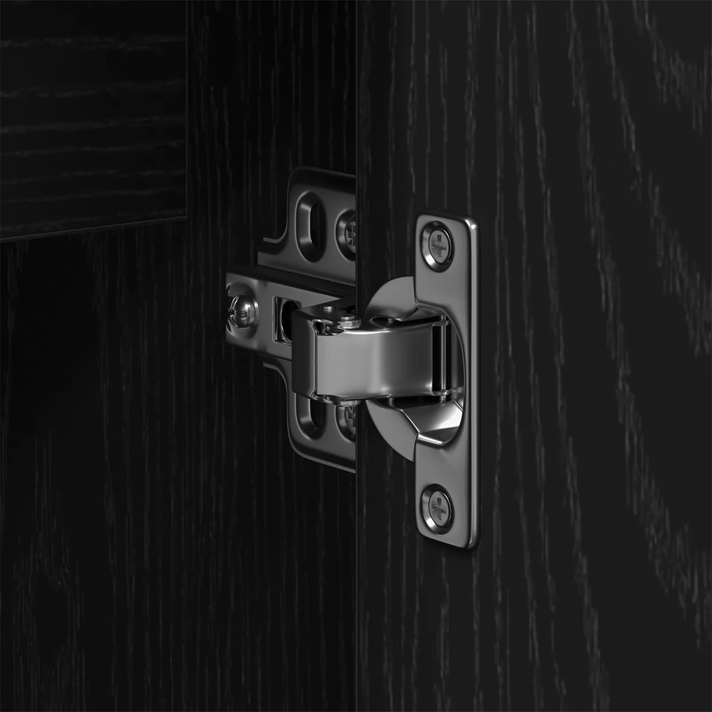 Conjunto de Móveis de Banheiro em 3 Peças Preto Carvalho Madeira Engen