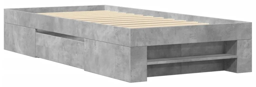Estrutura de cama 75x190 cm derivados de madeira cinza cimento
