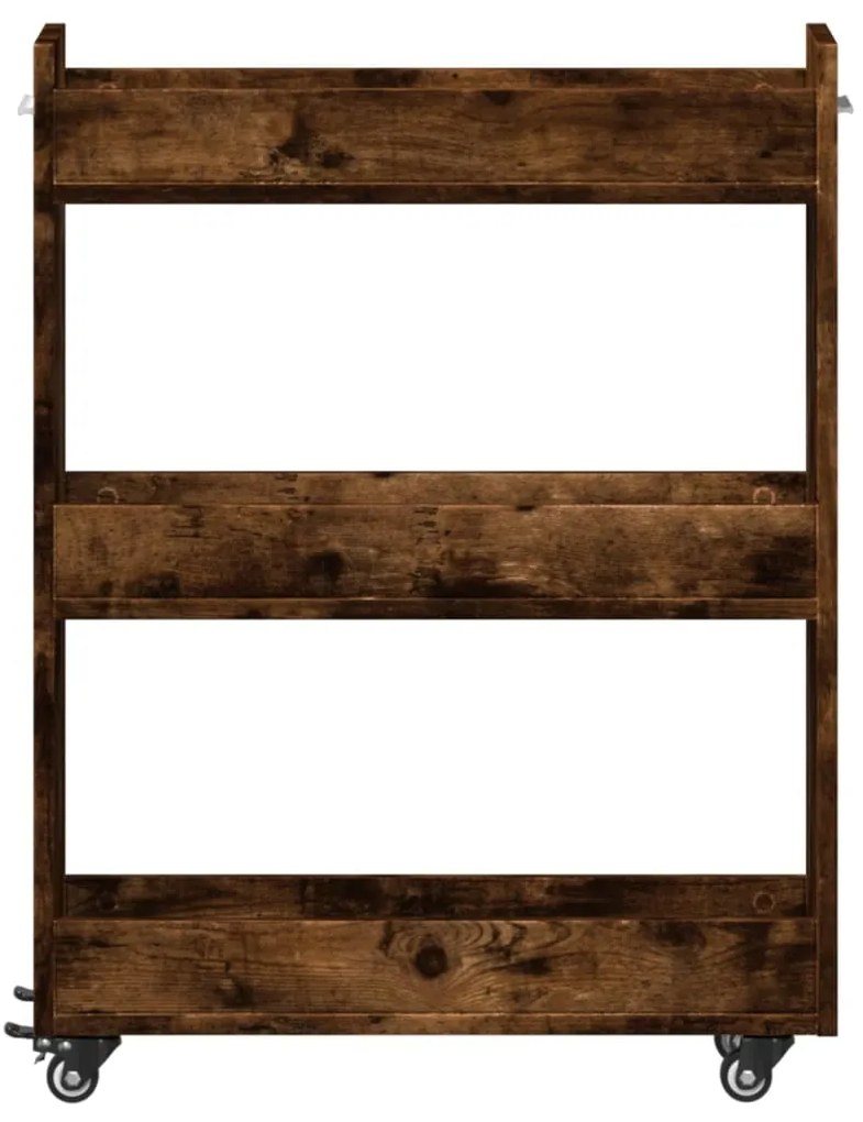 Armário c/ rodas 60x22x79 cm derivados madeira carvalho fumado