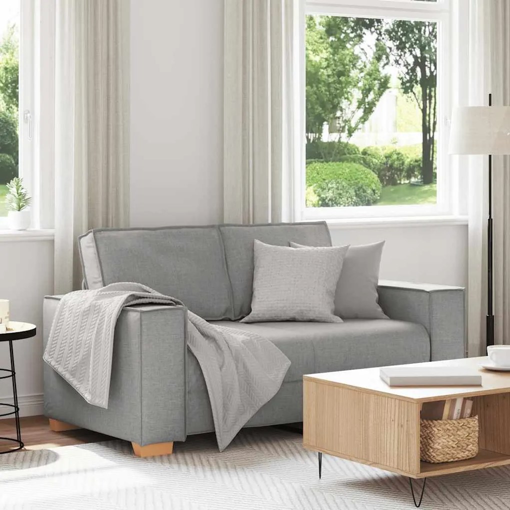 vidaXL Sofá de 2 lugares cinza nuvem 120 cm tecido