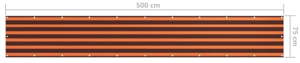 Tela de varanda 75x500 cm tecido Oxford laranja e castanho