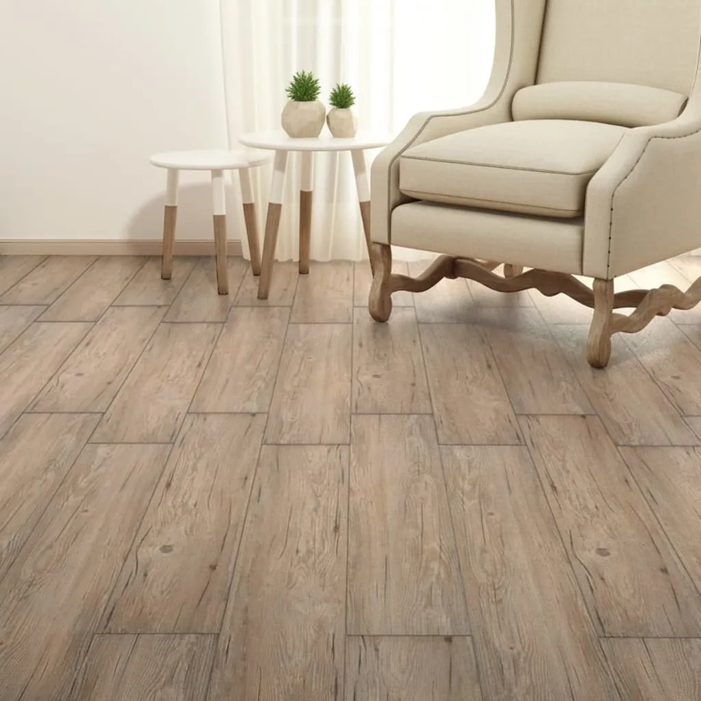 Tábuas soalho PVC não-autoadesivo 5,26m² 2 mm carvalho castanho