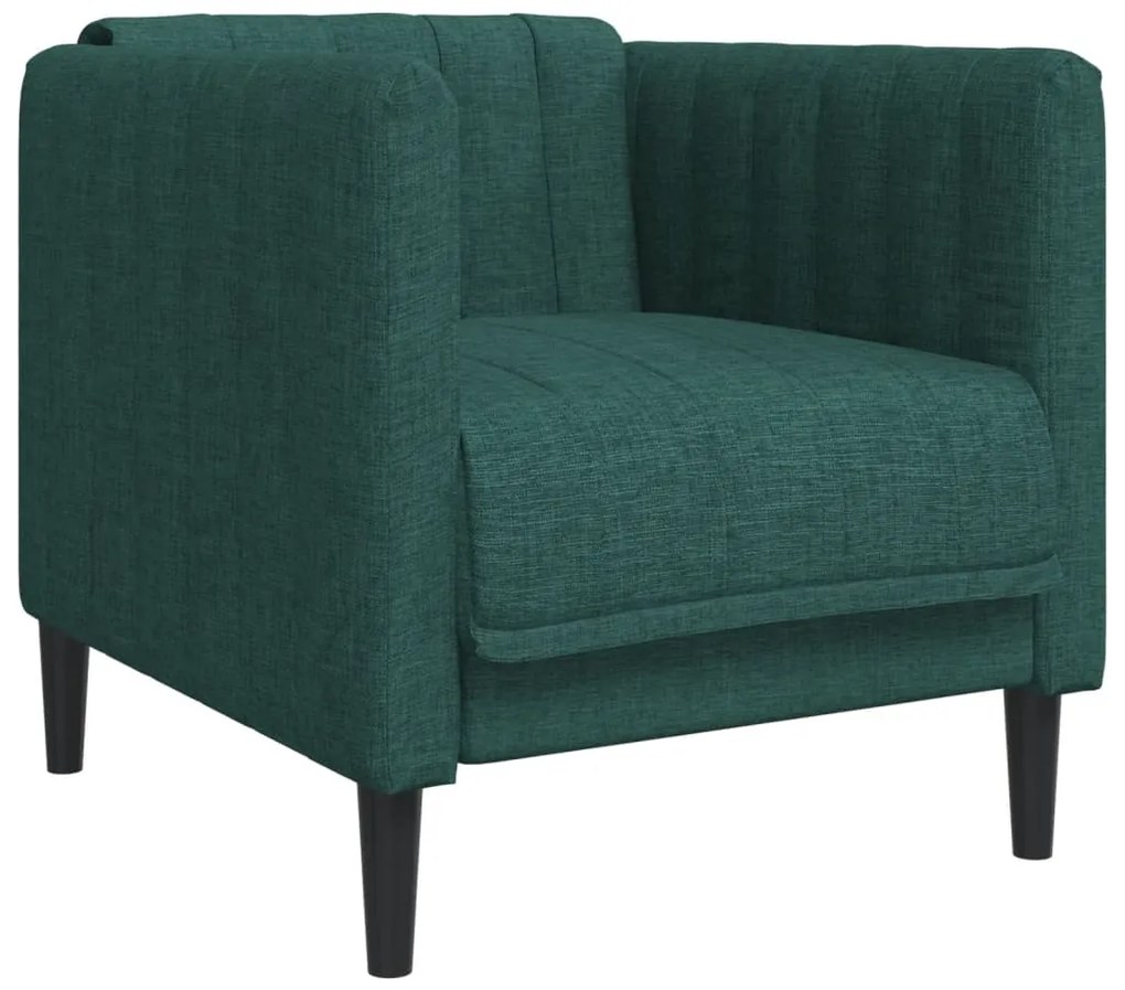 3 pcs conjunto de sofás tecido verde-escuro