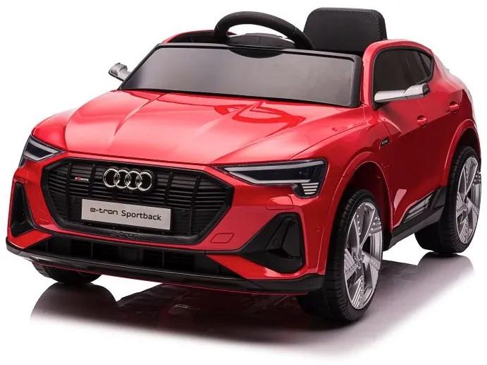 Audi e-tron 12v, Carro elétrico infantil módulo de música, assento de couro, pneus de borracha EVA Vermelho