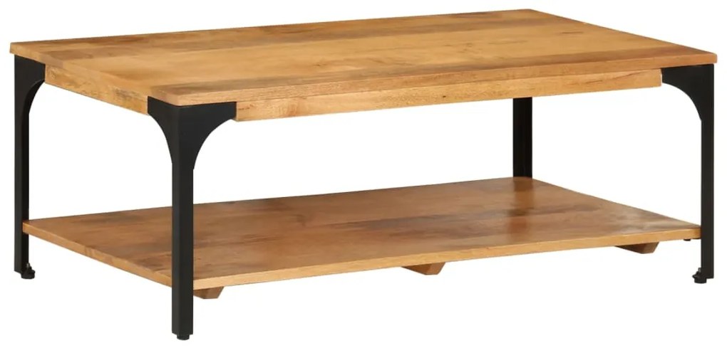 Mesa de centro 2 prateleiras 100x55x38cm mangueira maciça e aço