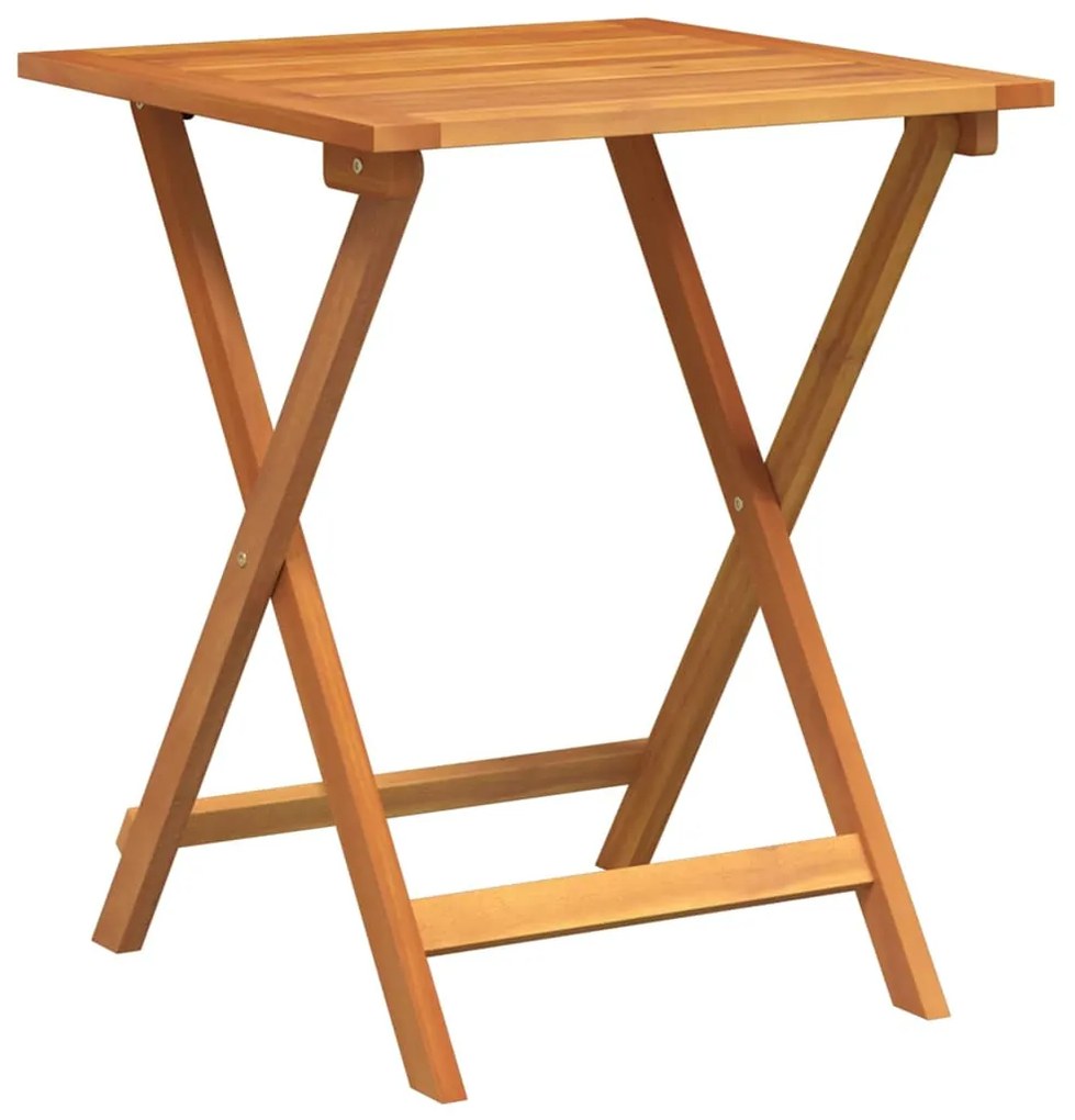 Mesa de Jardim Dobrável Quadrada 60 x 60 x 72 cm em Madeira Sólida de