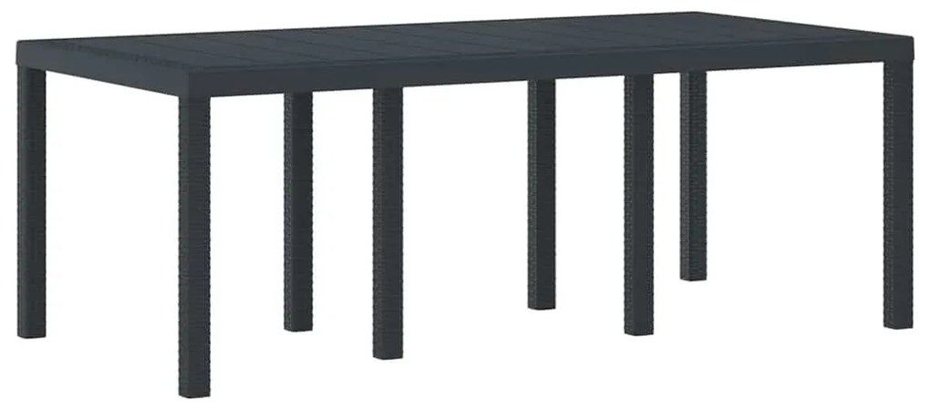 Mesa de Jardim vidaXL Antracite 200x100x73 cm em Rattan Sintético