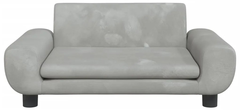 Sofá infantil 70x45x33 cm veludo cinzento-claro