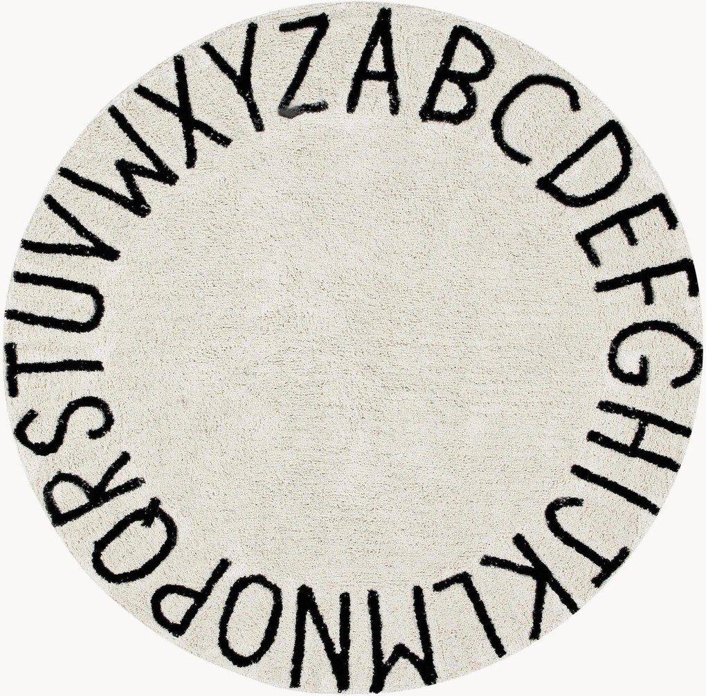 Tapete redondo para crianças com design de letras ABC