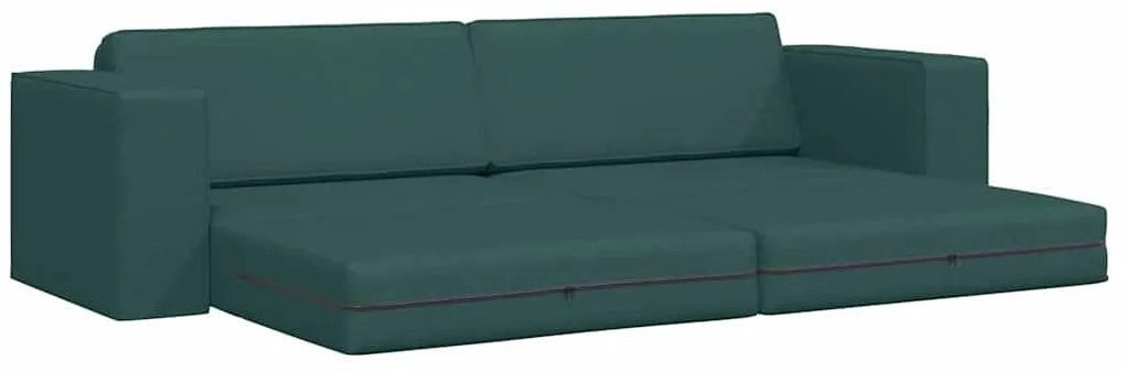 Sofá Cama de Chão 2 em 1 Verde Escuro 245x150x60.5 cm