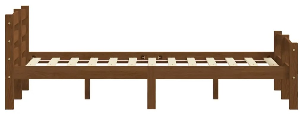 Estrutura de cama 120x200 cm pinho maciço castanho mel