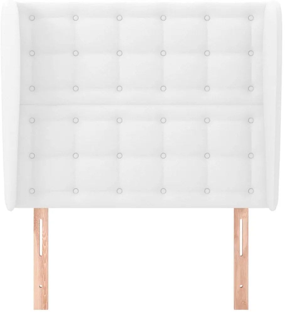 Cabeceira cama c/ abas couro artificial 83x23x118/128 cm branco