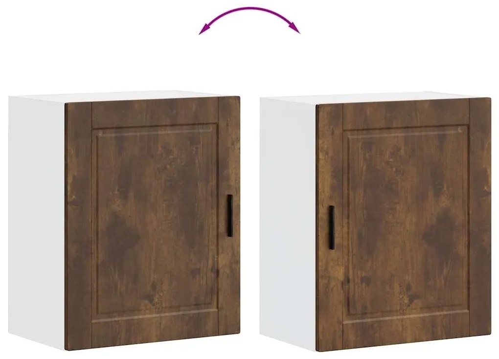 Armários parede cozinha 2 pcs Porto madeira de carvalho fumado