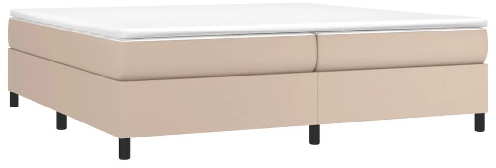 Estrutura de cama 200x200 cm couro artificial cappuccino