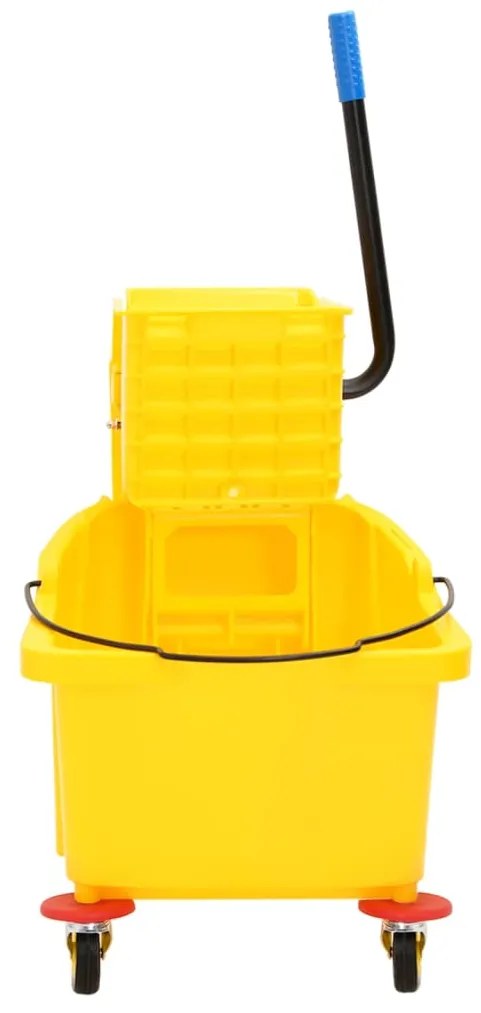 Balde de esfregona com espremedor e rodas 36 L PP amarelo