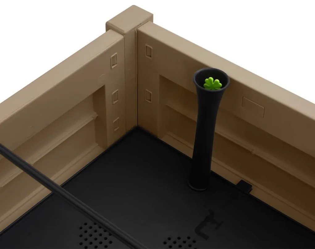 Canteiro elevado 110x45x79 cm polipropileno castanho-claro