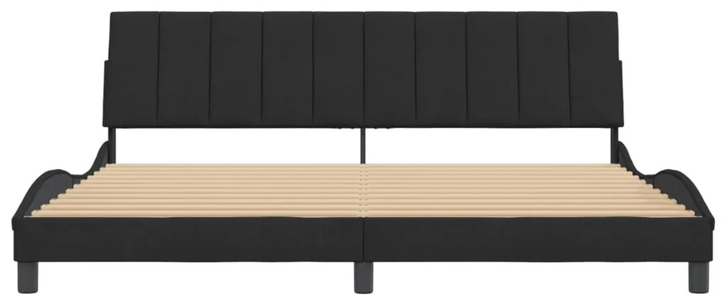 Estrutura de cama sem colchão 200x200 cm veludo preto