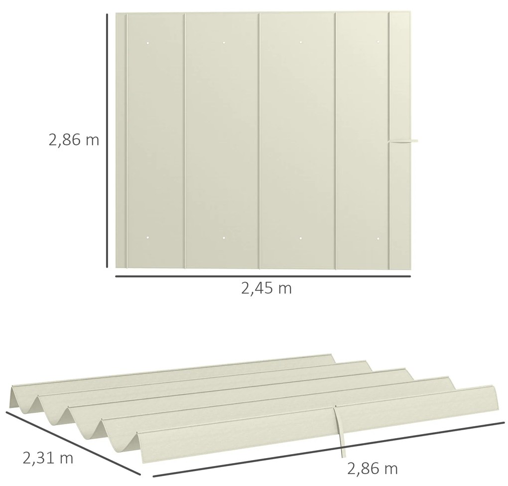 Outsunny Cobertura para Pérgola Retrátil 286x245 cm Teto de Substituiç