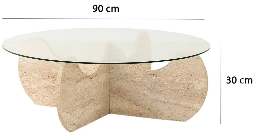Mesa de Centro Himalayas – Travertino – Diâmetro 90 cm Altura 30 cm