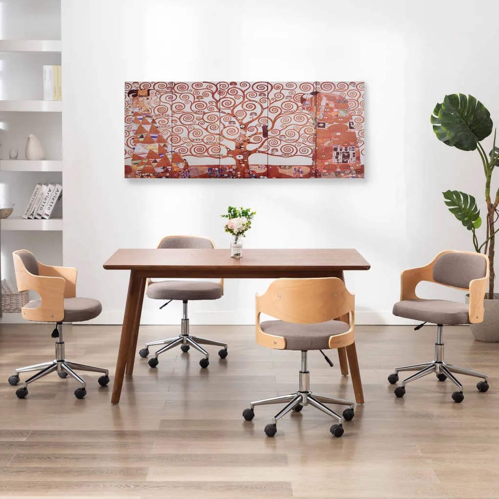 vidaXL Conj. painéis parede c/ impressão árvore 150x60cm amarelo