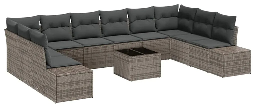 Conjunto de Sofá de Jardim com 10 Peças , Almofadas de Polyrattan Pret