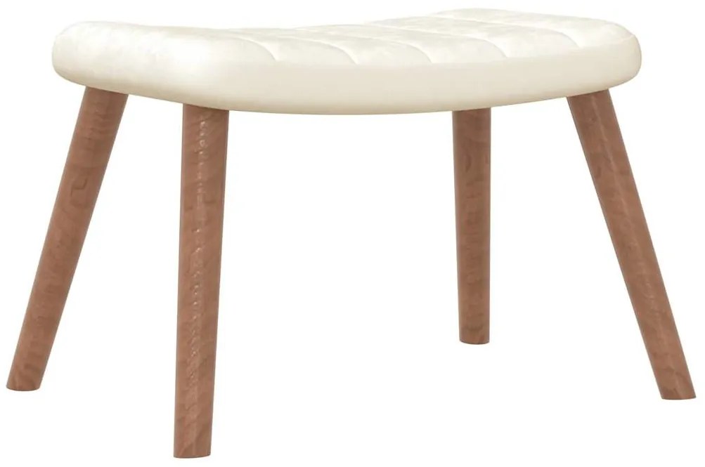 Cadeira de baloiço com banco veludo branco nata