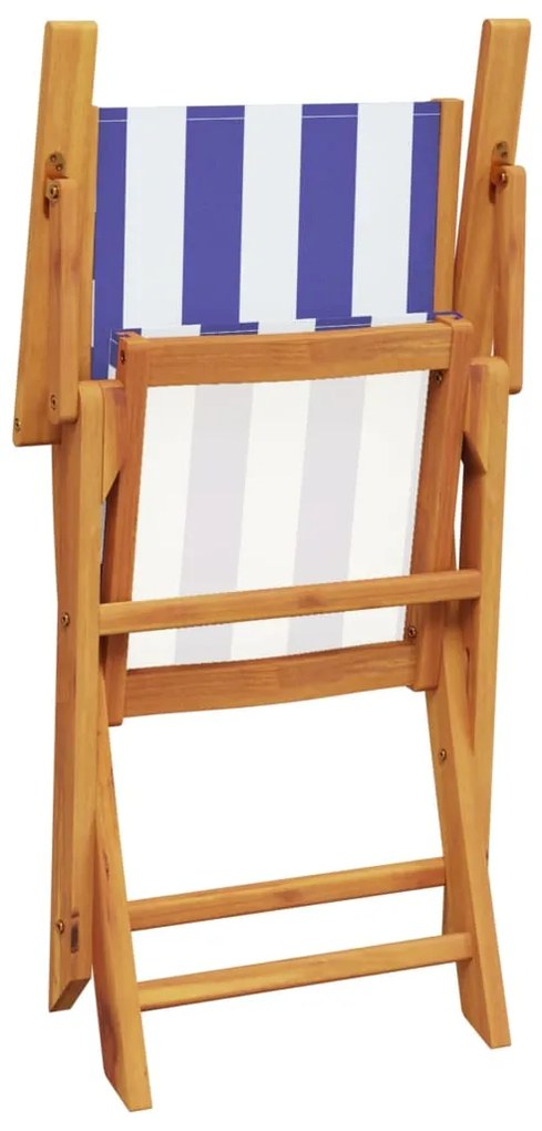 3pcs conjunto bistrô tecido/madeira maciça padrão azul e branco