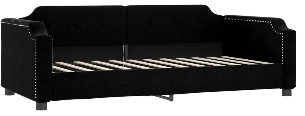 Sofá-cama com colchão 90x200 cm tecido preto