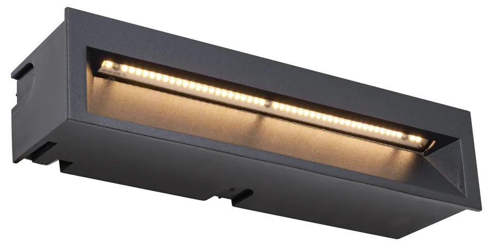 Candeeiro de Parede Embutido Moderno Preto 28cm incl. LED IP65 - Mert Moderno