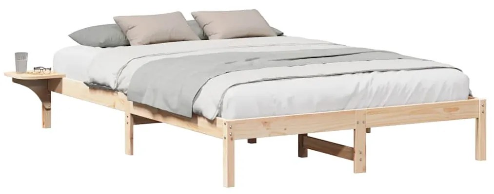 Estrutura de cama com mesas de cabeceira Castanho 140 x 200 cm