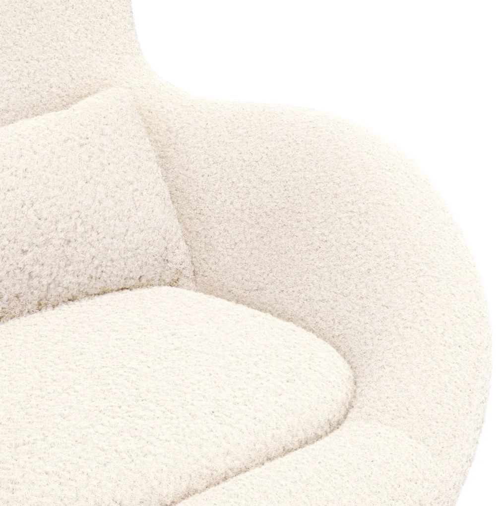 Cadeira Suspensa vidaXL Creme em Tecido de Lã Curly
