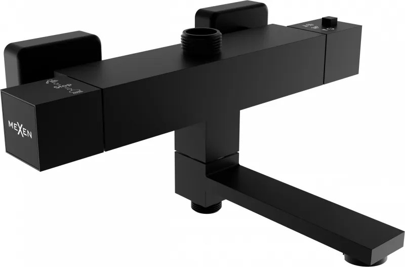 Mexen Cube torneira termostática de banheira e duche, preta - 77910-70