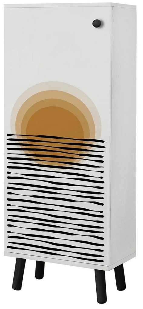 Sapateira Vegas – Branco/Preto – 50x135x38 cm