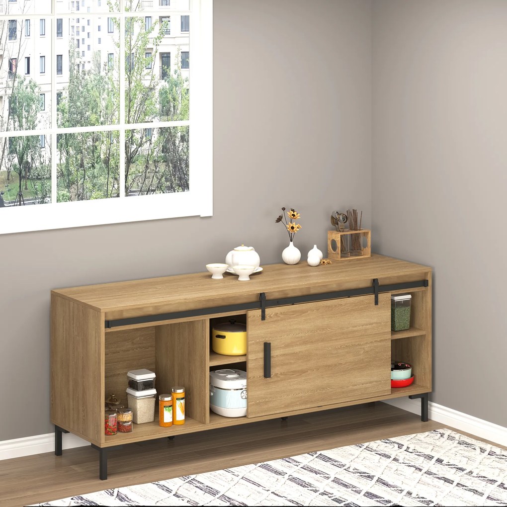 Ferragens para Porta Corredeira 200cm (MÓVEL NÃO INCLUIDO) Kit de Acessórios para Porta Corredeira de Madeira com 2 Trilhos de Aço Carga Máxima 20 kg