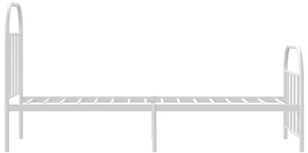 Estrutura de cama com cabeceira e pés 75x190 cm metal branco