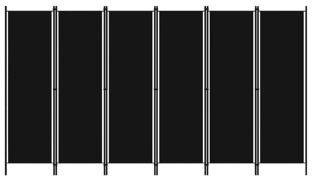 vidaXL Divisória de quarto com 6 painéis 300x180 cm preto