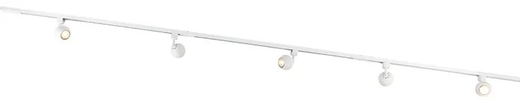 Sistema de trilhos moderno monofásico com 5 focos brancos - Gissi