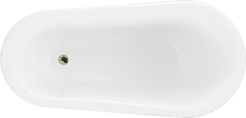 Mexen Retro banheira independente 150 x 73 cm, branca, com pés dourados - 53251507300-50