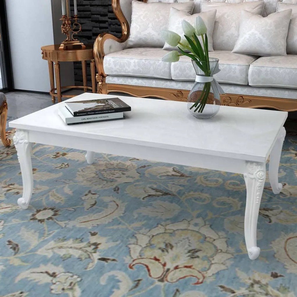 vidaXL Mesa de centro 115x65x42 cm branco brilhante